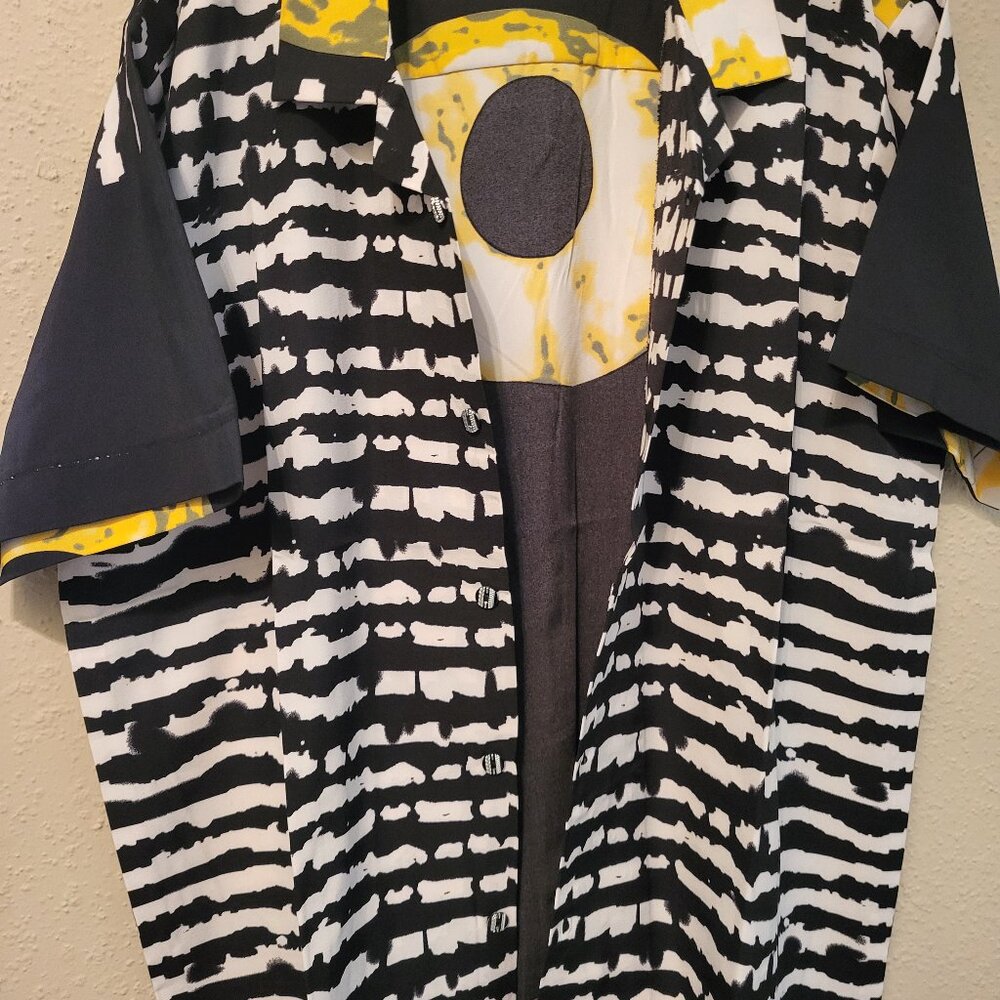 Unisex vintage wear-Blk & white casual pool/ beach lounge 2 set- with pockets - Picture 6 of 15